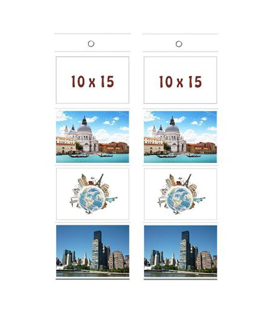 trendfinding Bilderrahmen Collage Fototaschen 10x15 Querformat 4 Fotos, für 4 Bilder (1 St), 4 Fotos im Querformat