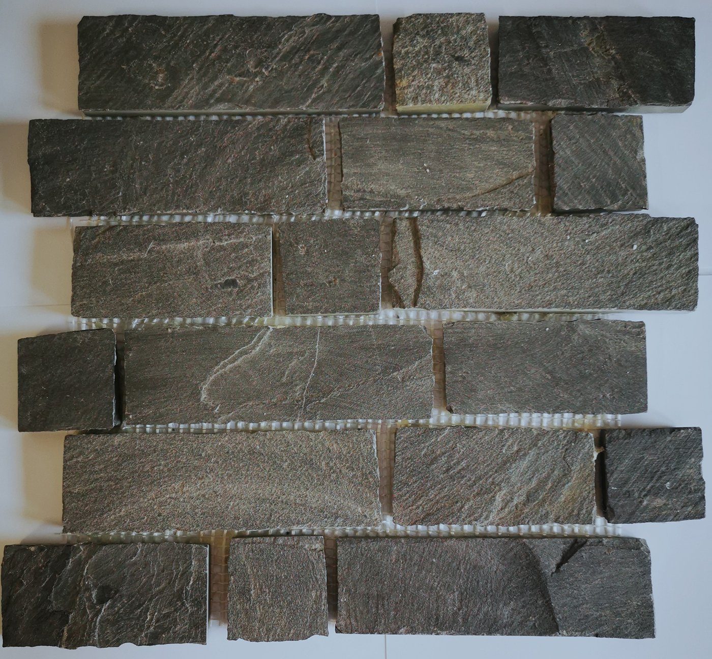 Mosani Mosaikfliesen Schiefer Mosaik Fliese Naturstein Brick anthrazit Black Jack Küche