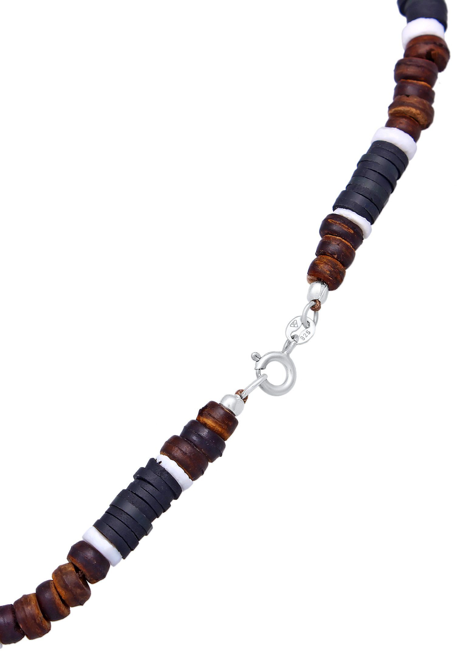 Kuzzoi Silberkette Herren Heishi Beads Vintage Surfer 925 Silber, Heishi Beads