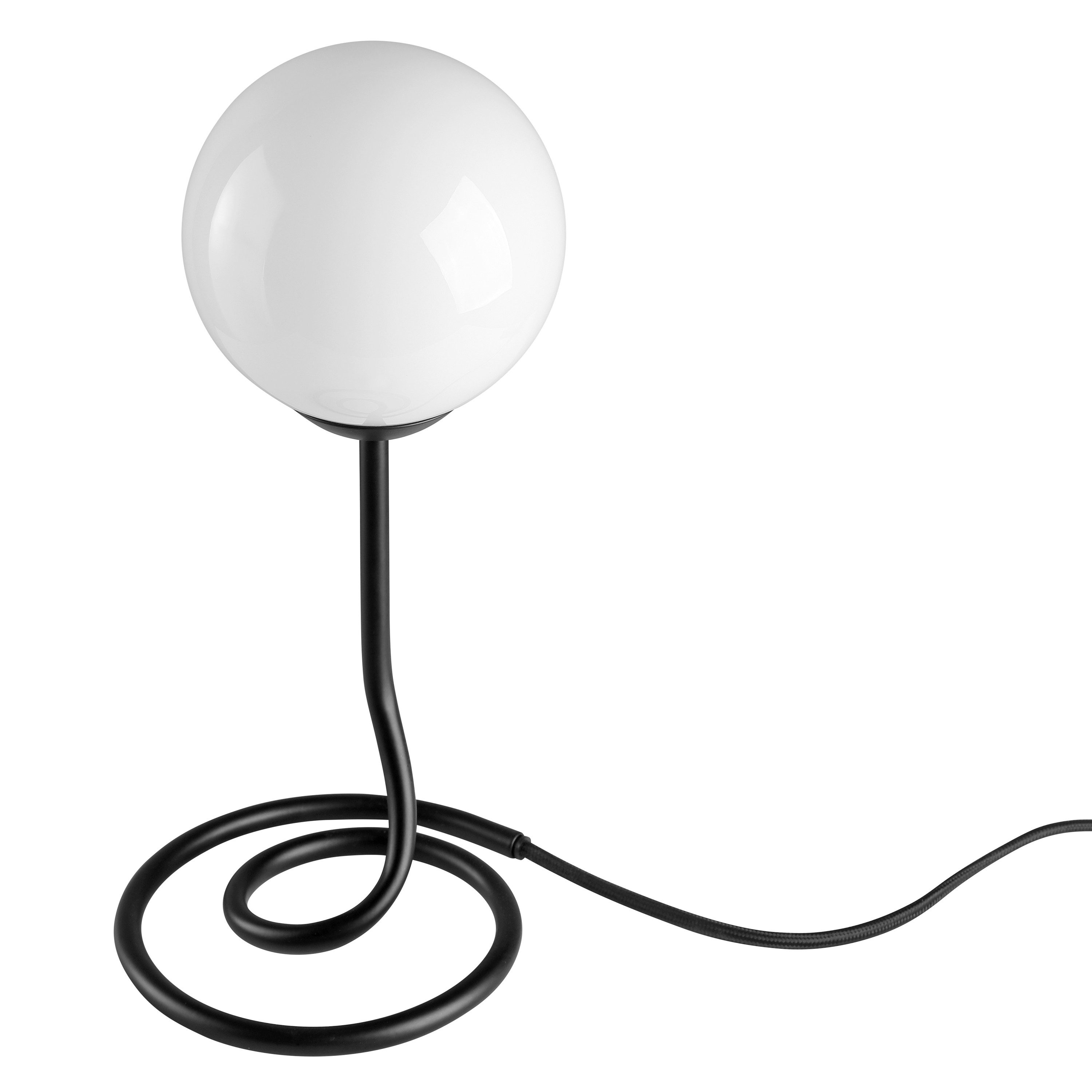 OTTO home Tischleuchte Orrell, ohne Leuchtmittel, Ø 12, H: 31,3 cm, Materialmix - Metallfuß mit weißem Glasschirm