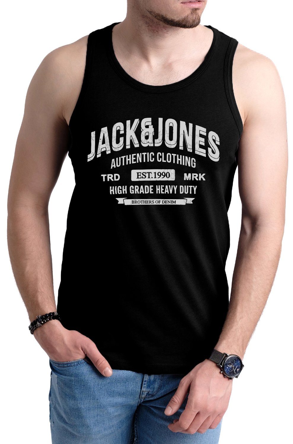 Jack & Jones Tanktop in Unifarbe, Rundhalsausschnitt