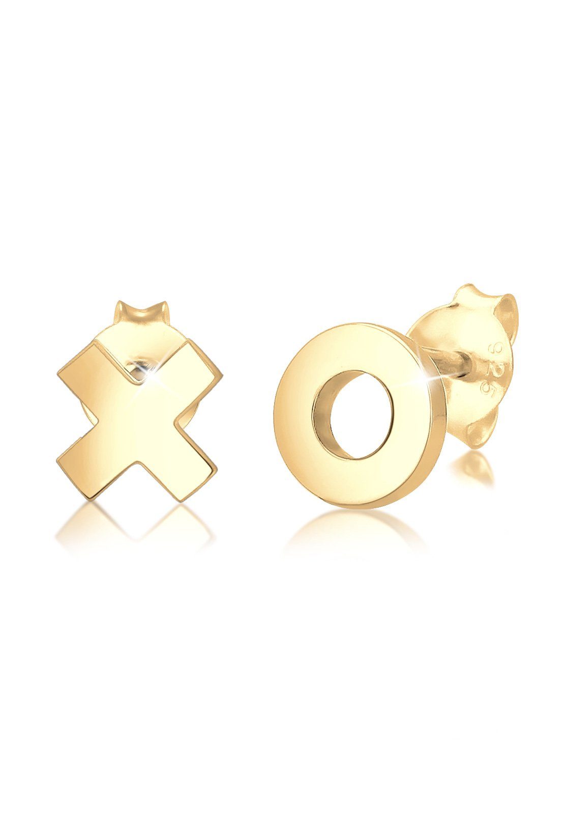 Trend XOXO - Blogger Cool Silber - Buchstabe O, Ohrstecker Figa, 925 Buchstabe, Paar Buchstabe Elli X Wording Gold