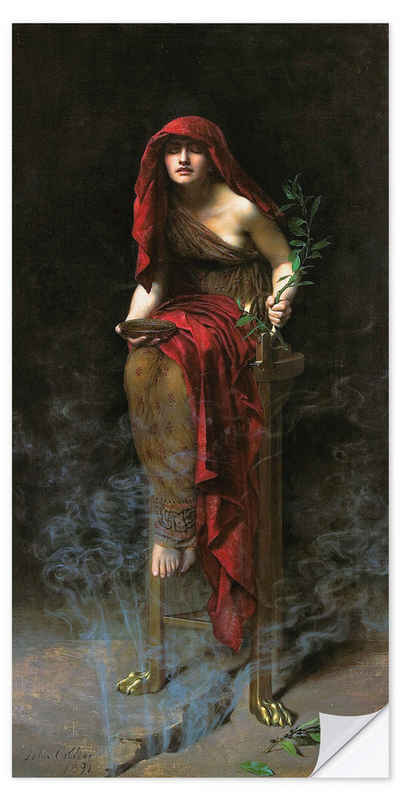 Posterlounge Wandfolie John Collier, Priesterin von Delphi, Malerei