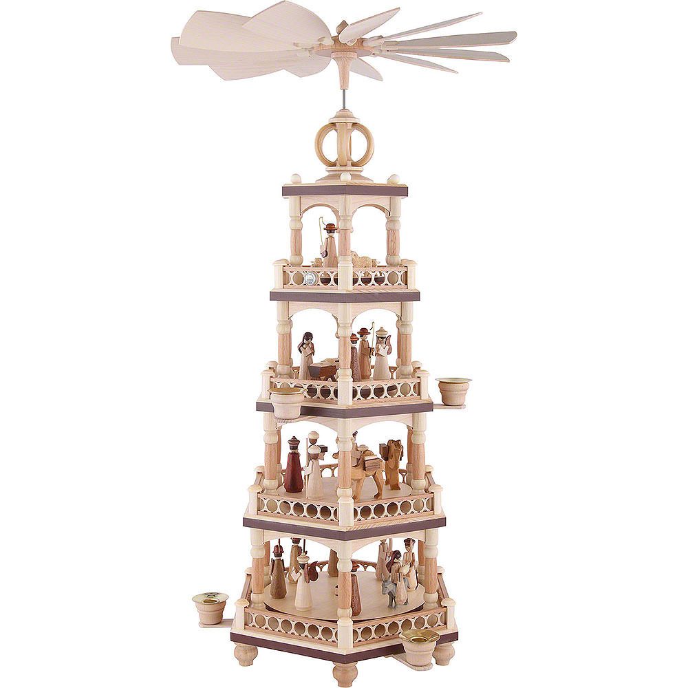 Müller Kleinkunst GmbH Seiffen Weihnachtspyramide 4-stöckige Weihnachtspyramide - Heilige Geschichte (64cm) von Müller K
