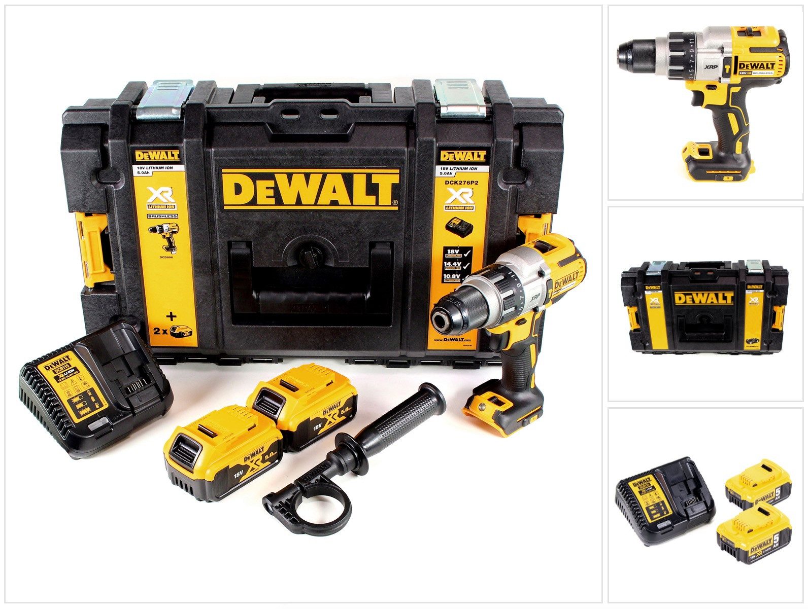DeWalt Akku-Schlagbohrschrauber DCD 996 P2 Akku Schlagbohrschrauber 18V 95Nm Brushless + 2x Akku