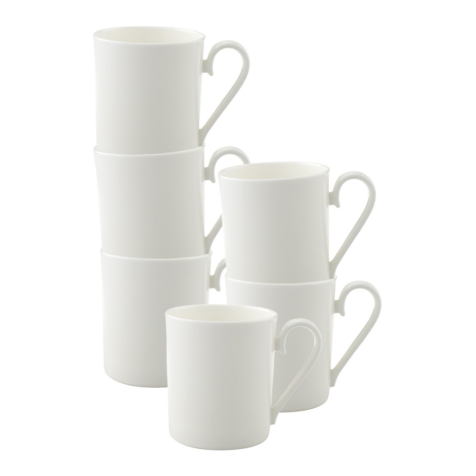 Villeroy & Boch Becher Royal Becher mit Henkel 230 ml 6er Set, 6-tlg., Porzellan