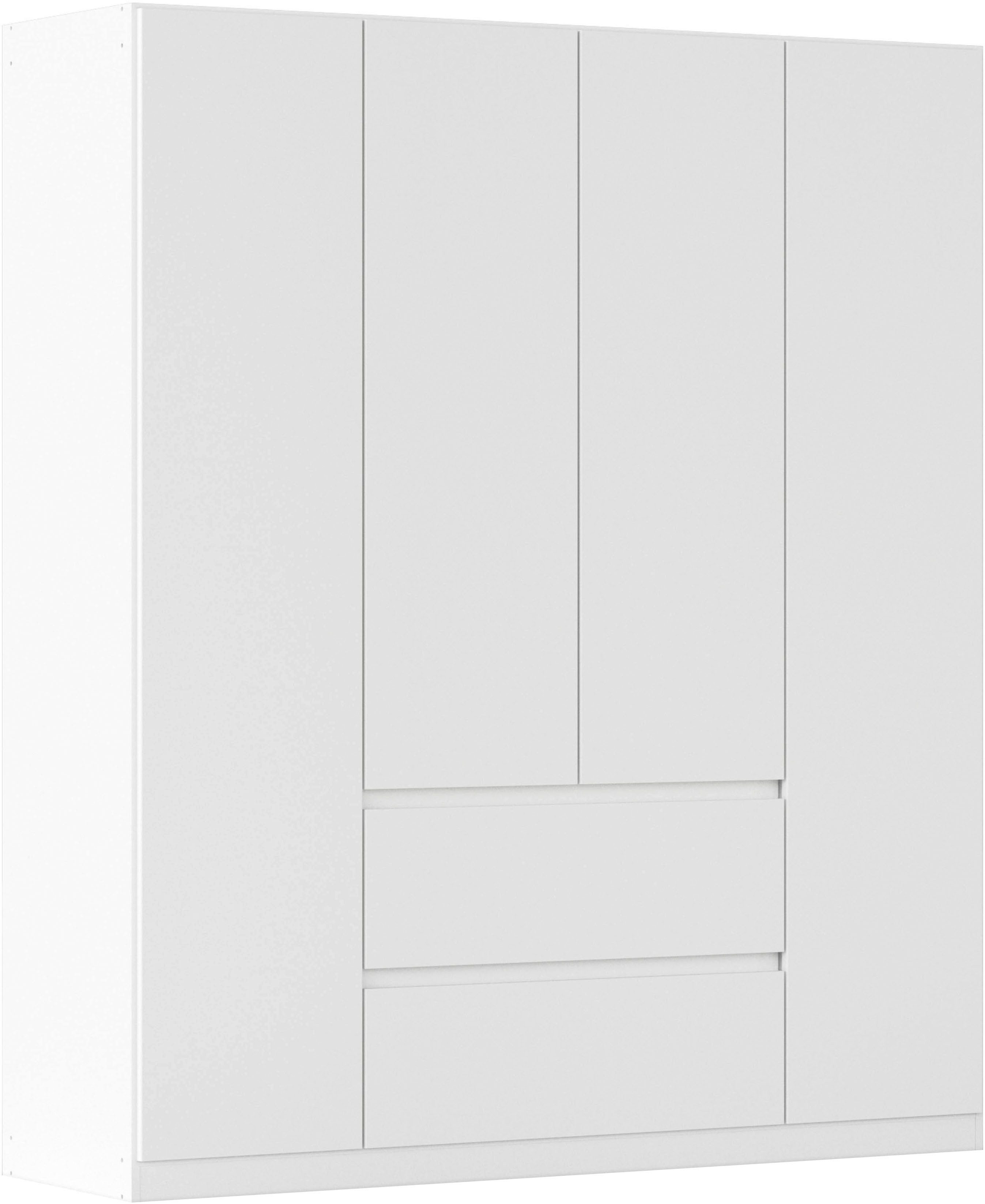 rauch Drehtürenschrank Mehrzweckschrank Aktenschrank Mietswohnung Garderobe MAINZ 181cm breit (3 verschiedene Ausstattungen BASIC/CLASSIC/PREMIUM (inkl. SOFT-CLOSE) grifflose Front, Außentüren mit Push-to-Open Funktion MADE IN GERMANY