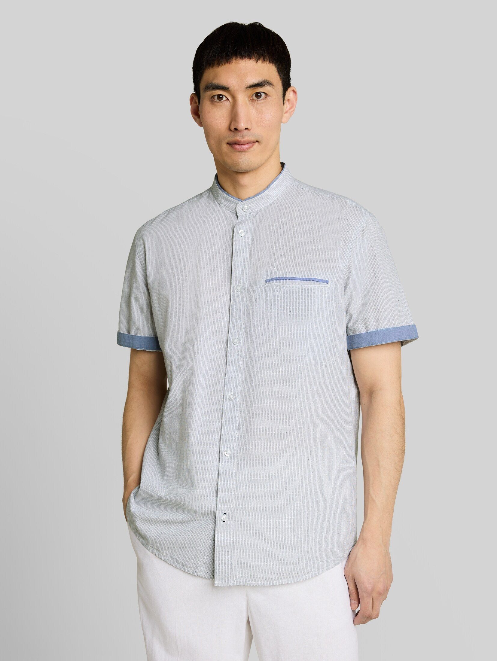 TOM TAILOR Kurzarmhemd Blusen & Shirts Regular Fit Kurzarmhemd mit Stehkragen