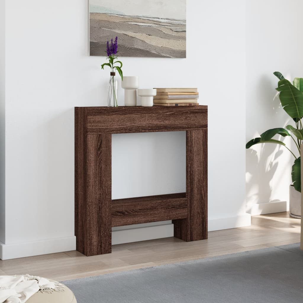 vidaXL Kaminumbauschrank Kaminumrandung Braun Eichen-Optik 81x18x82 cm Holzwerkstoff