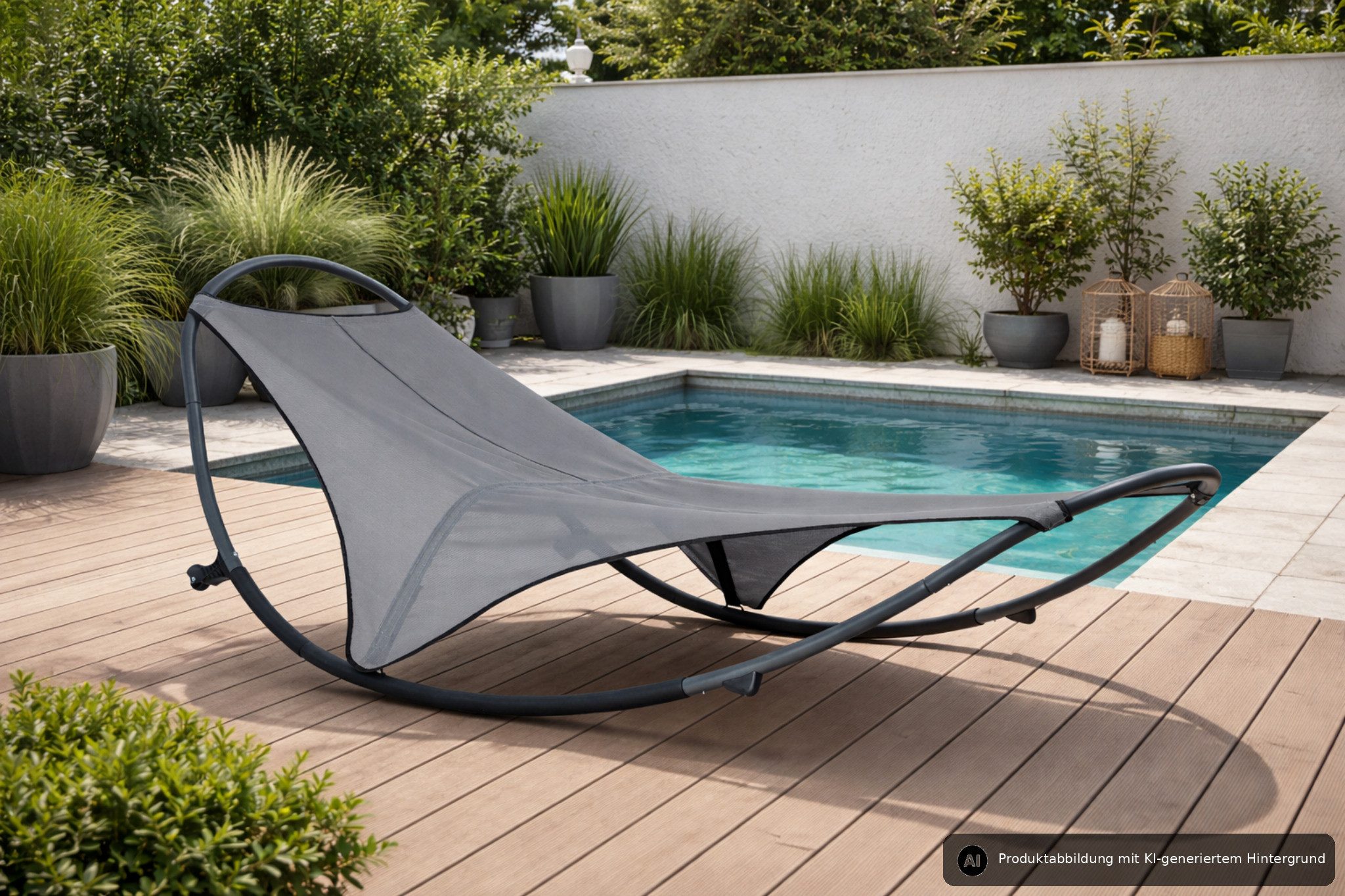 Leco Gartenliege Wippliege Schaukelliege Sonnenliege Poolliege Entspannungsliege ENI, Ergonomisch geformt