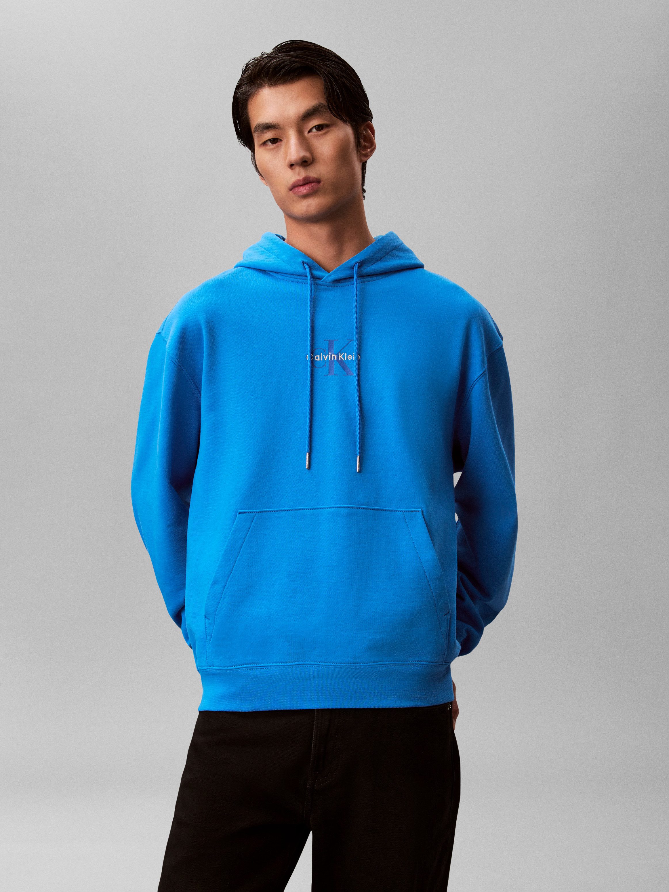 Calvin Klein Jeans Sweatshirt LS EU 350TERRY MICRO MONOLOGO HO Kapuze, regular fit
