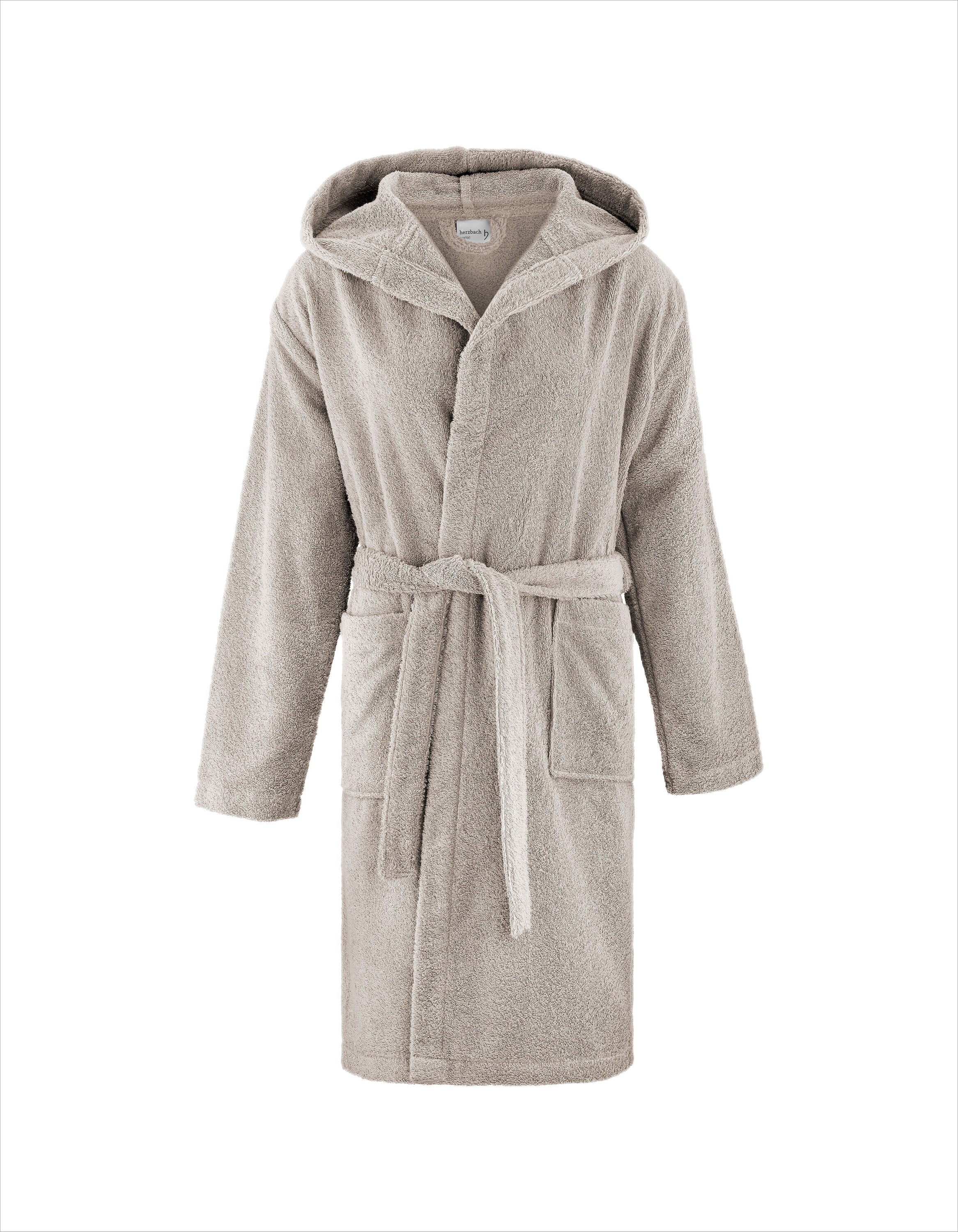 Herzbach Home Damenbademantel, wadenlang, mit Kapuze, günstig online kaufen