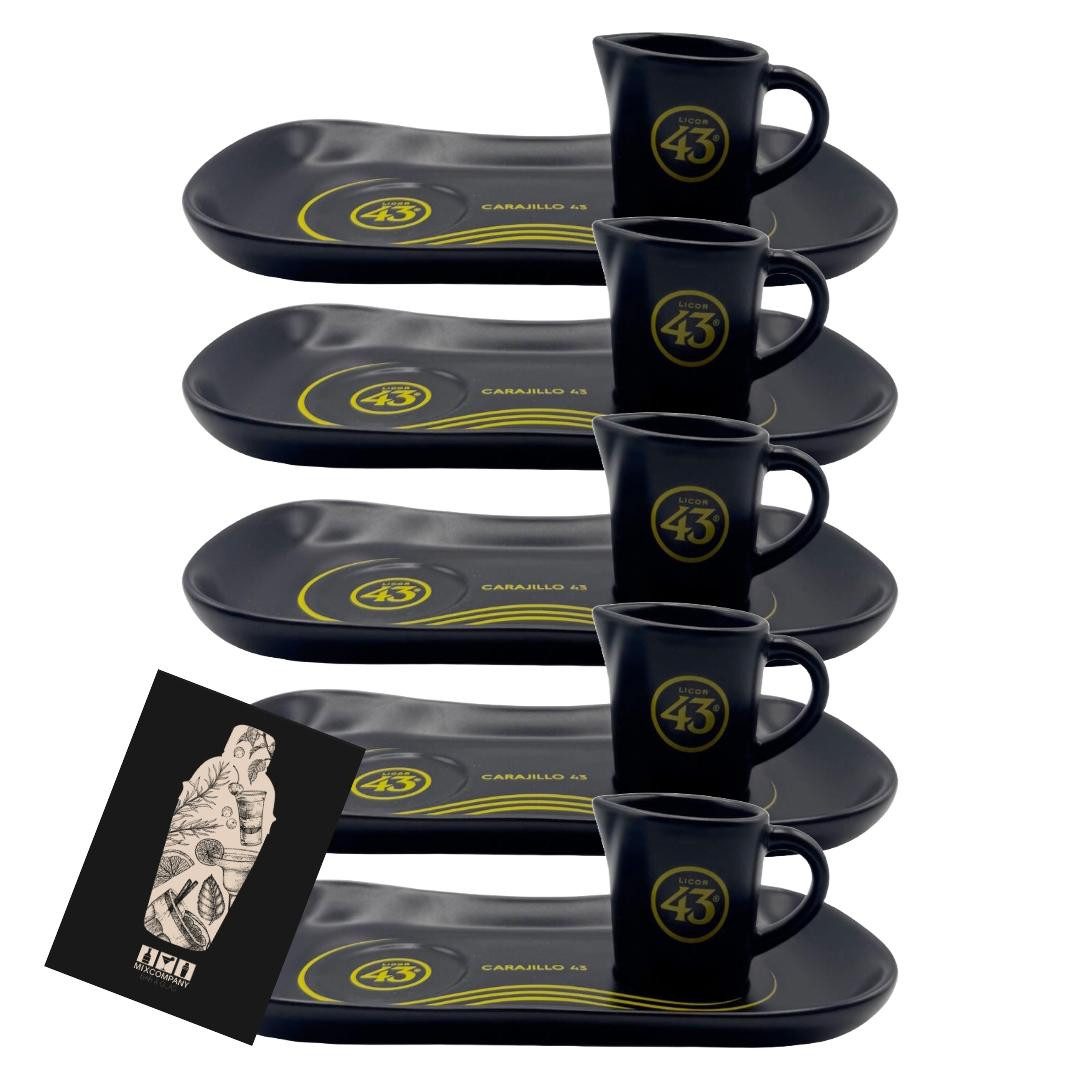 Mixcompany Tablett Licor 43 Carajillo XXL Espresso Service Set 5er-Set - 5 x Tablett & E