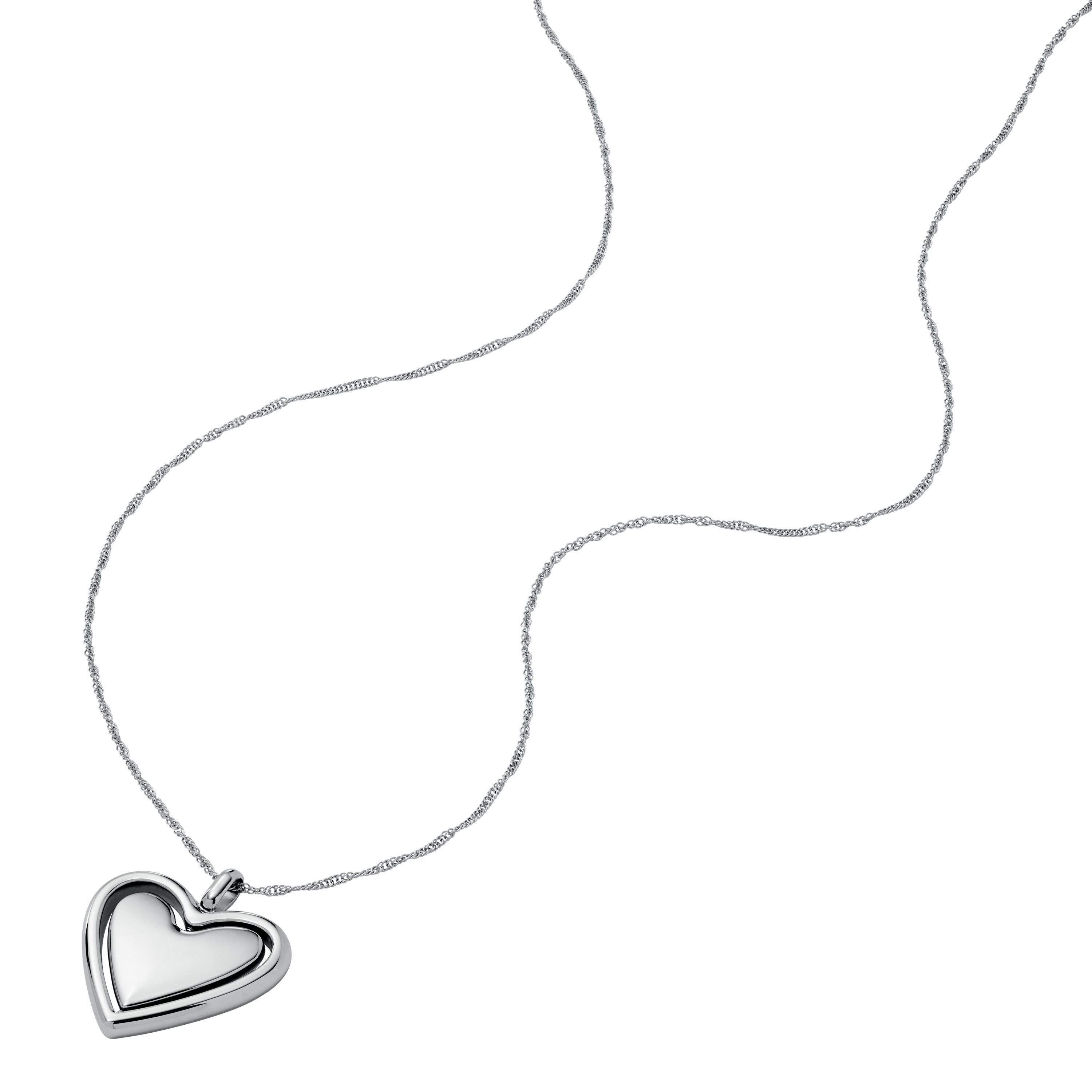 Fossil Kette mit Anhänger Schmuck Geschenk Edelstahl JEWELRY Herz