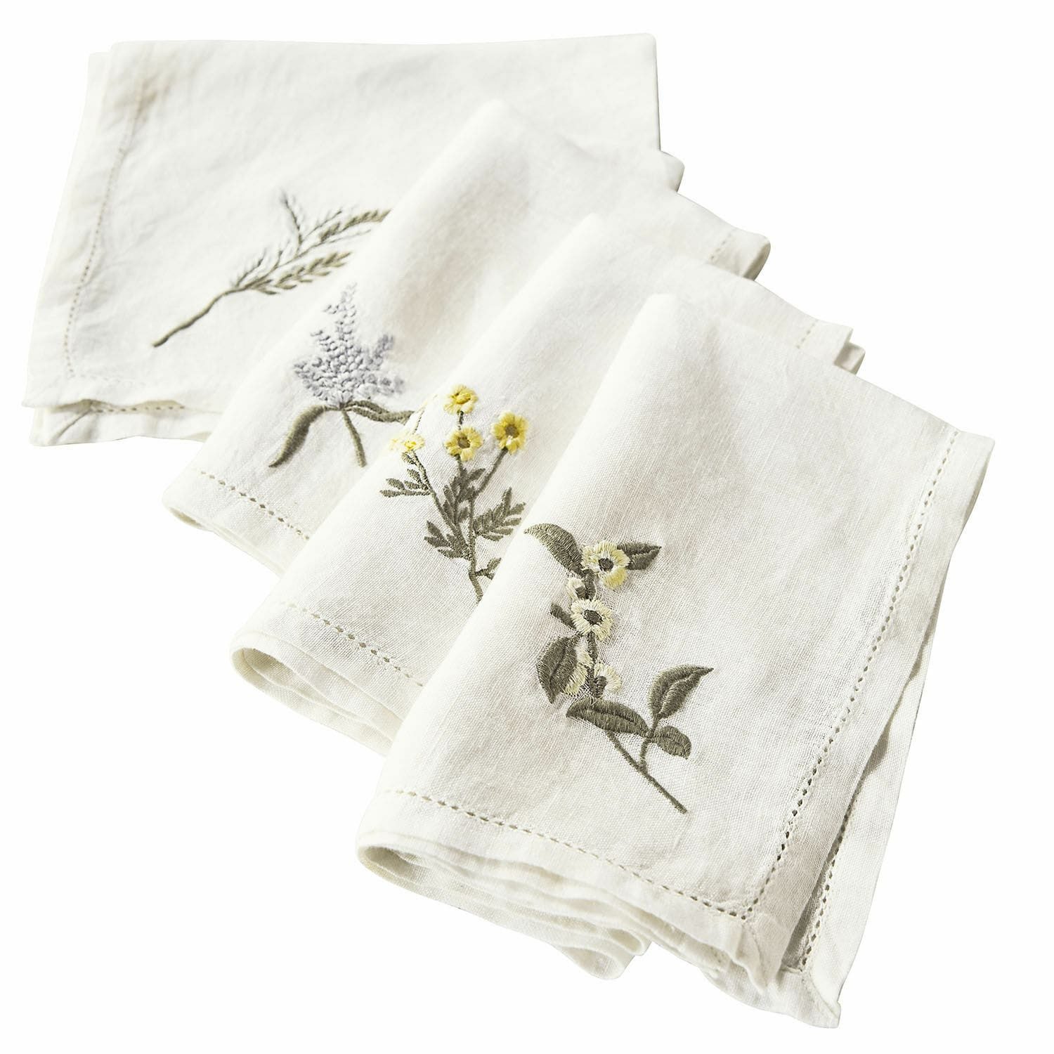 Mirabeau Stoffserviette Serviette 4er Set Lentilly weiß/bunt