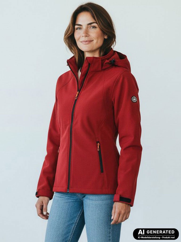 Blue Wave Softshelljacke Damen Jacke Maite Softshell mit Innenfleece - Damenjacke Winddicht Wassersäule 5000 mm, Atmungsaktiv, Kapuze abnehmbar, 3-Lagen-Laminat