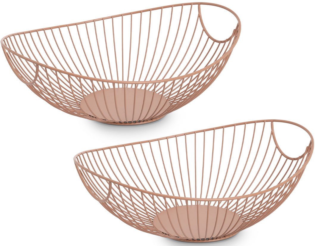 Zeller Present Aufbewahrungskorb Metall, mocca, 2er Set (Set, 2 St), Obstkorb, trendfarbe, zeitlos und dekorativ