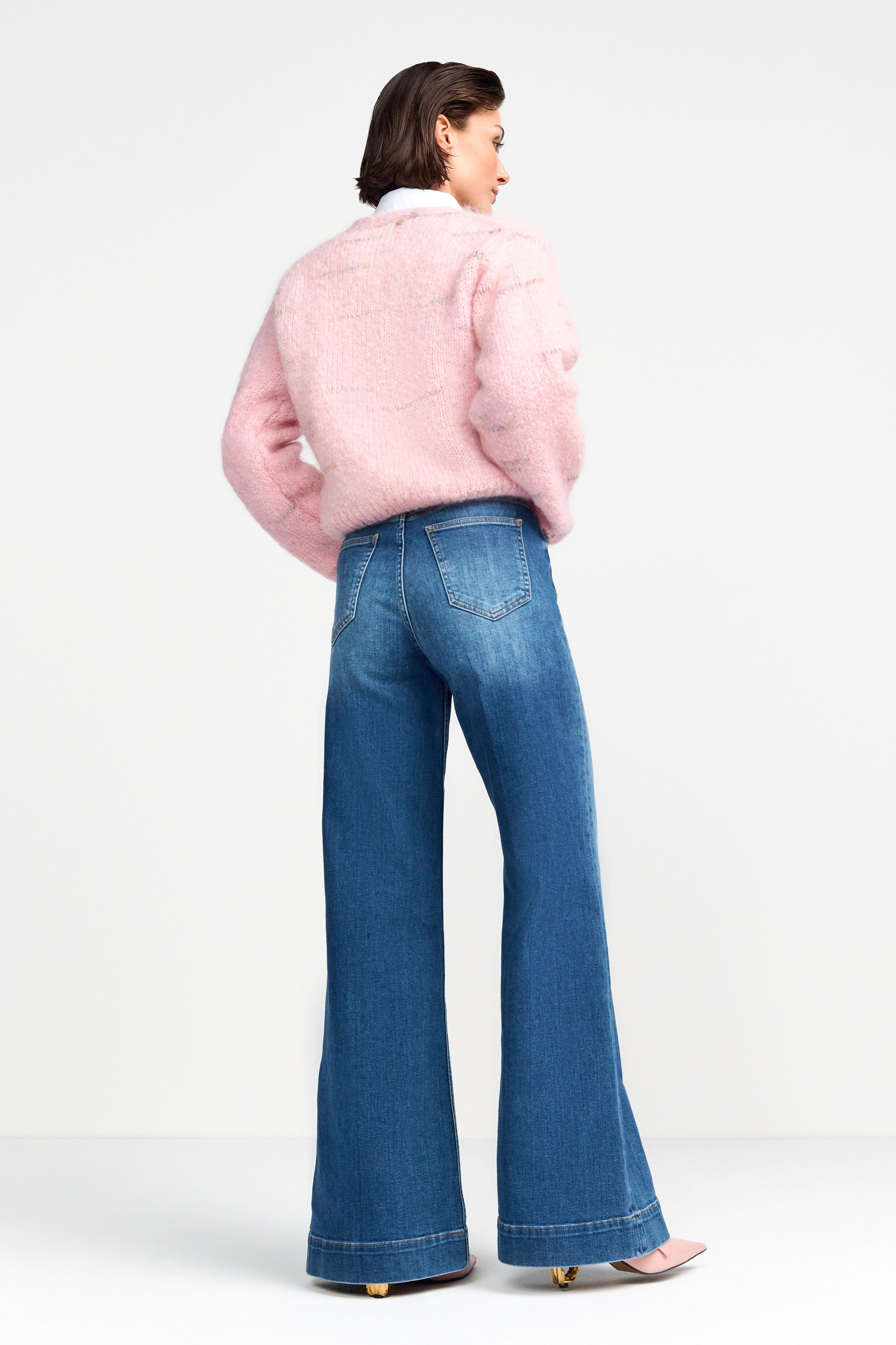 RICHROYAL Weite Jeans NOS MR SC F Blue Hoher Bund, weites Bein, dezente Waschung