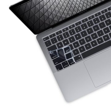 kwmobile Aufbewahrungstasche Silikon Tastaturschutz für Apple MacBook Air 13" 2018 2019 2020 A1932 (1-tlg), QWERTY US Keyboard Cover Abdeckung - Schwarz