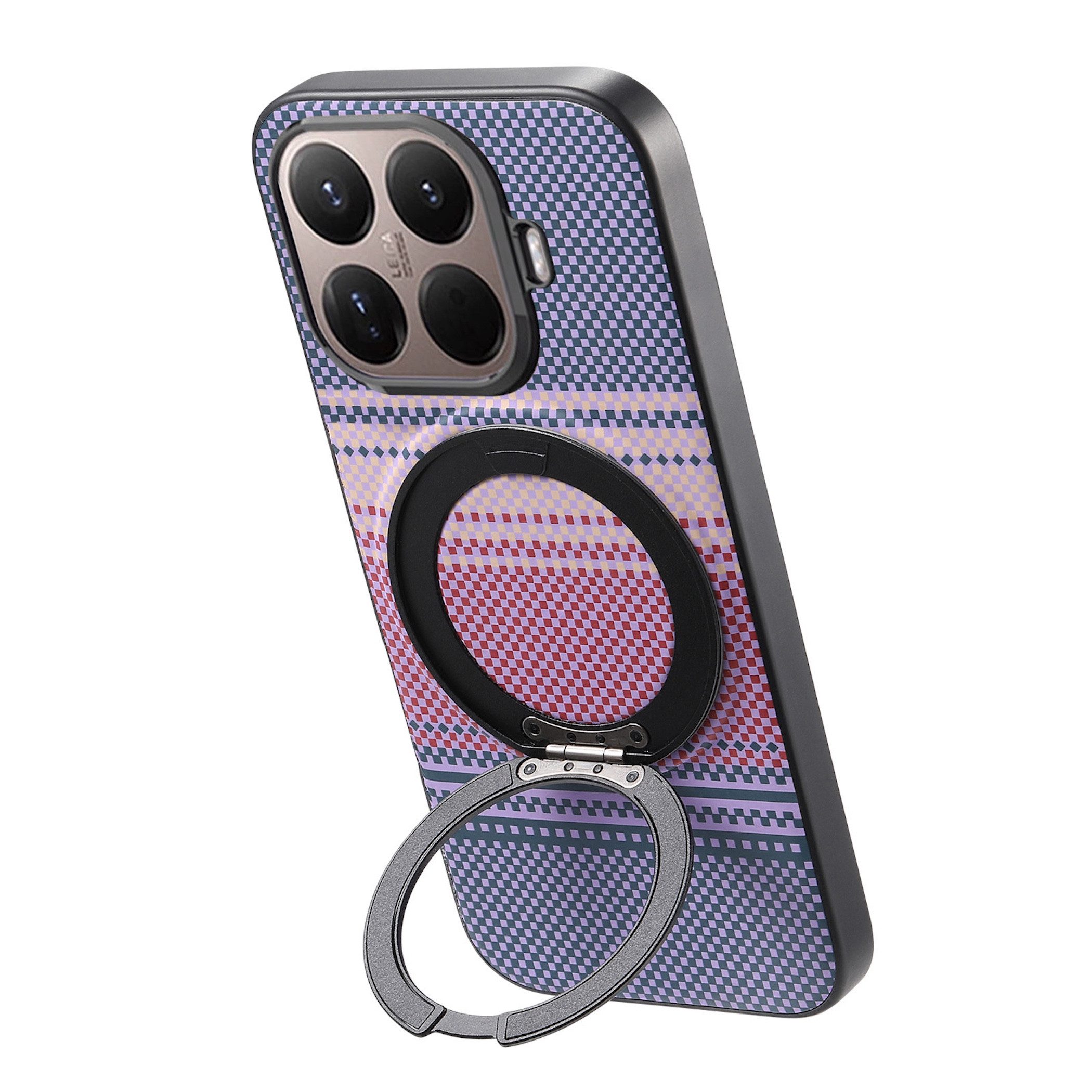 Wigento Handyhülle MagSafe Drehkippständer Muster Xiaomi 17T TPU Kameraschutz Lila 6,59 Zoll, Magnetisch, Durchsichtig, Stoßfest – Bild 2 von 5