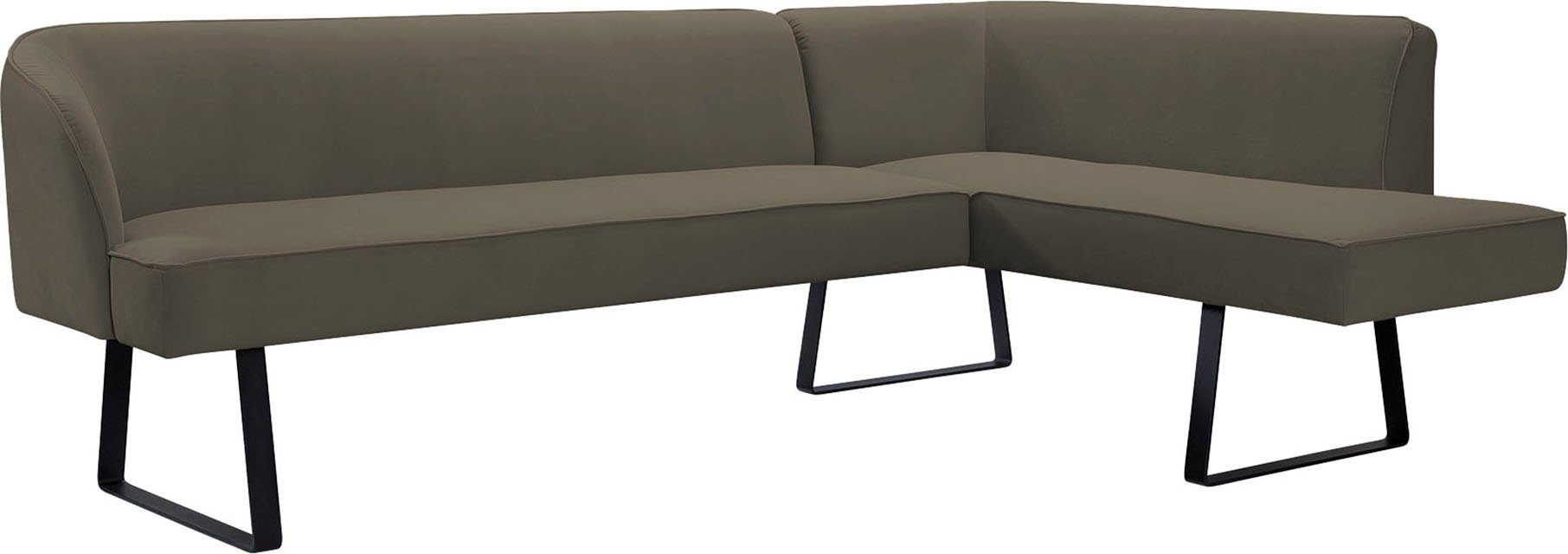 exxpo - sofa fashion Eckbank und mit verschiedenen in Keder Americano, Bezug Metallfüßen, Qualitäten