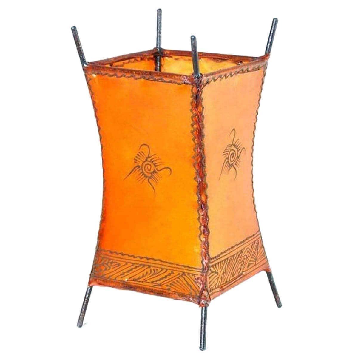 SIMANDRA Stehlampe Carree Sonne, Ambilight, ohne Leuchtmittel, Warmweiß, marokkanische Lederlampe Orange