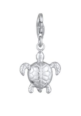 Nenalina Charm-Einhänger Anhänger Schildkröte Emaille Kristalle 925 Silber, Schildkröte