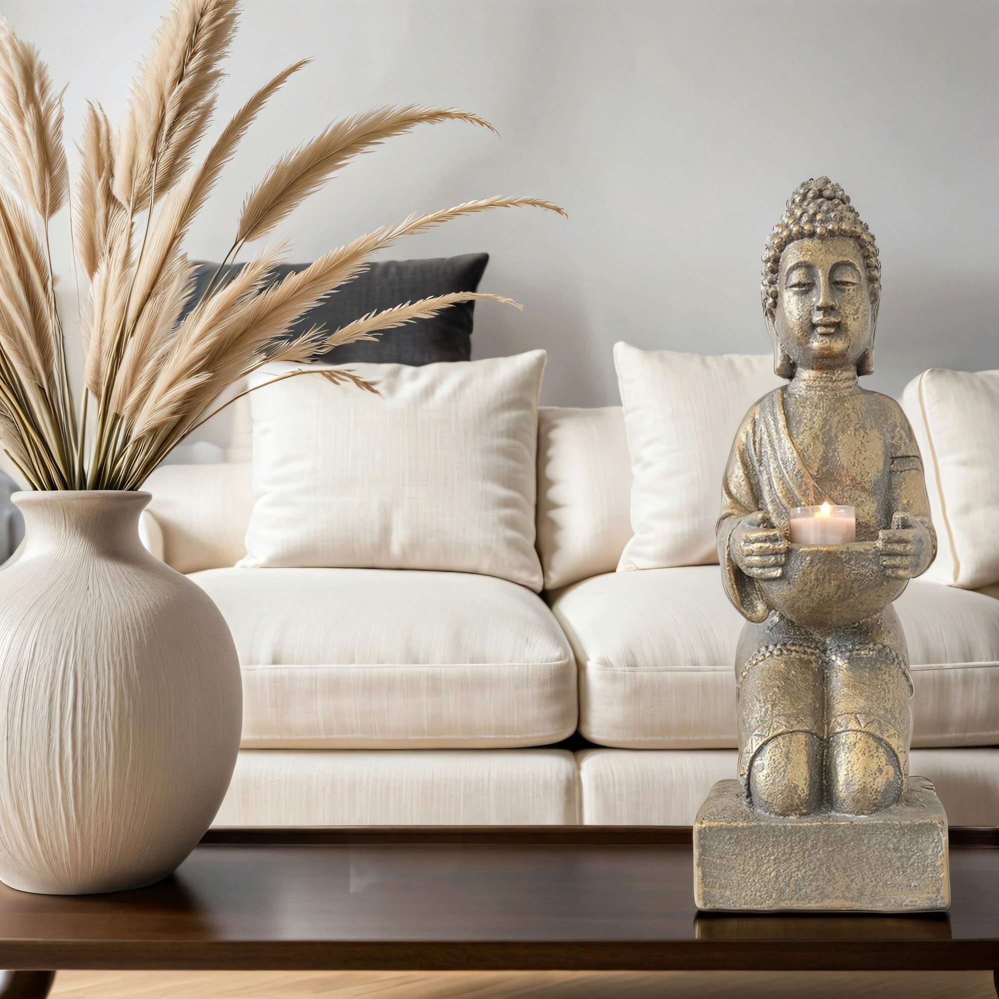 INtrenDU Buddhafigur Buddha Statue mit Teelichthalter günstig online kaufen