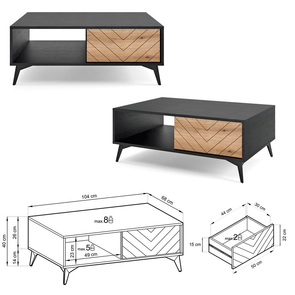 Lomadox Wohnzimmer-Set DALE-160, (Mega-Spar-Set, 4-St., 4-tlg), Wohnwand TV günstig online kaufen