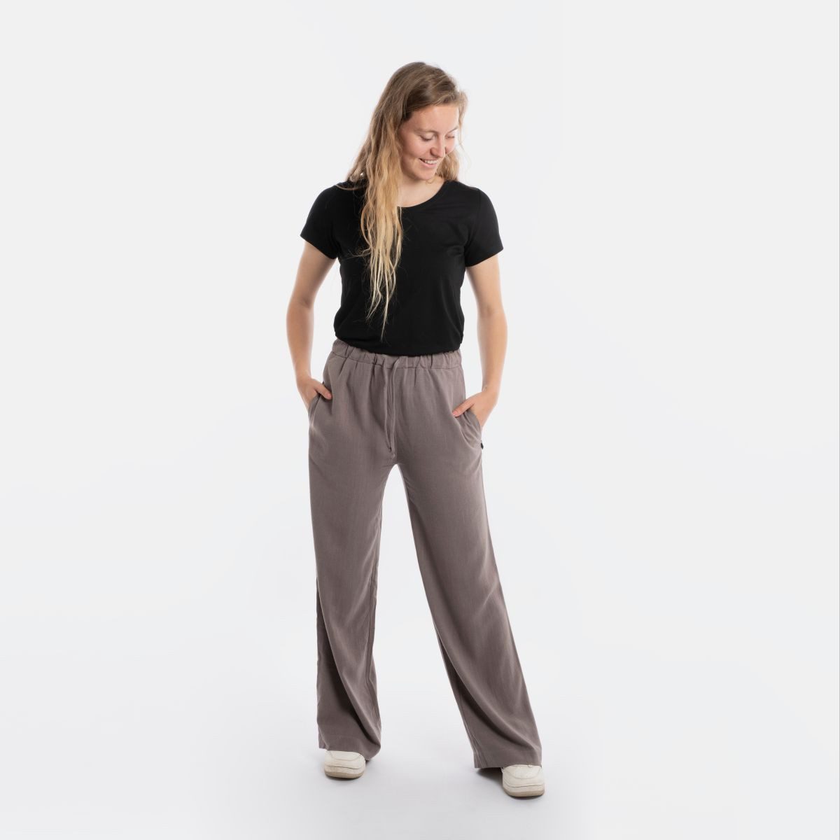 Knit Factory Stoffhose Fern Hose Taupe 36/38 (1-tlg) Hose lange Hose