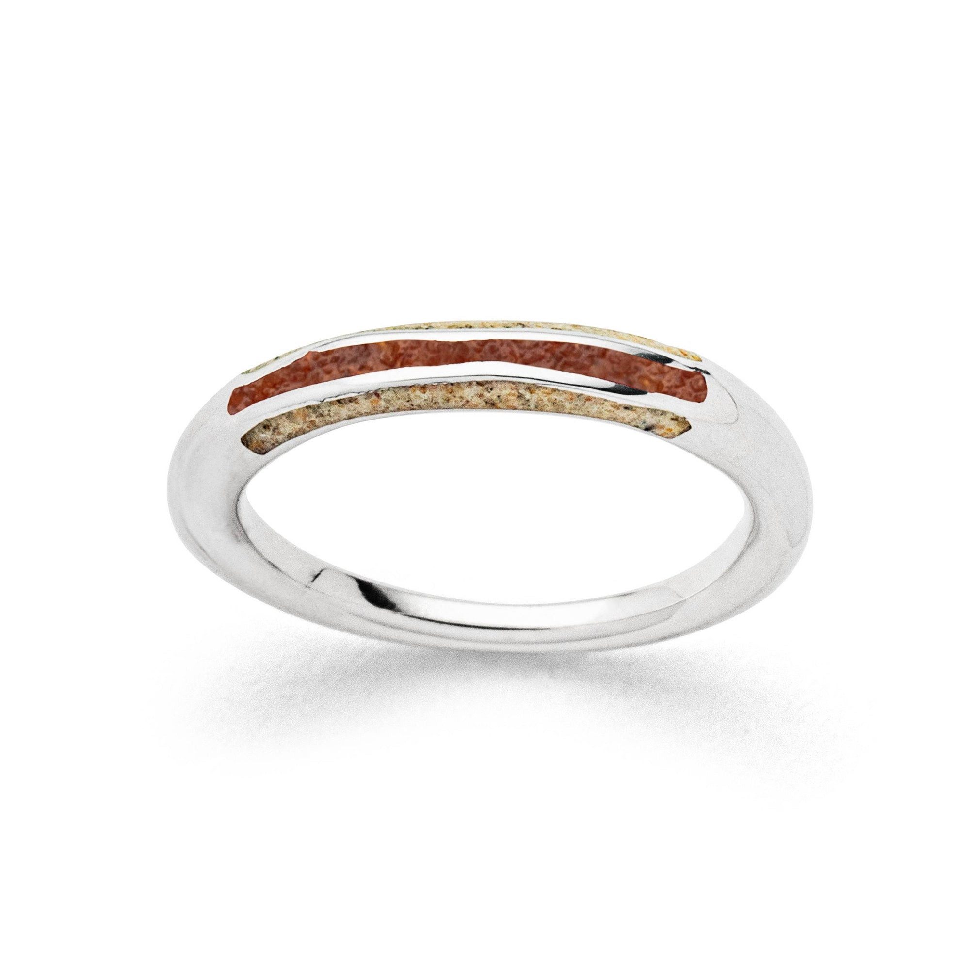 Fingerring DUR Schmuck: Ring "Wellenspiel" mit Strandsand und Bernstein, R5988