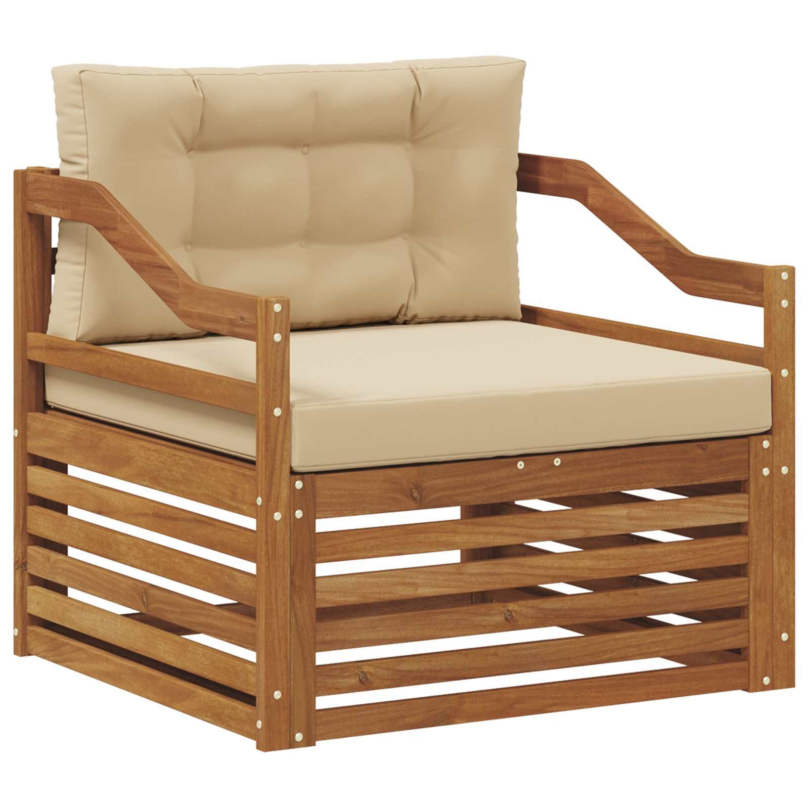 vidaXL Sofaelement Sofa mit Armlehnen Natur (1 St)