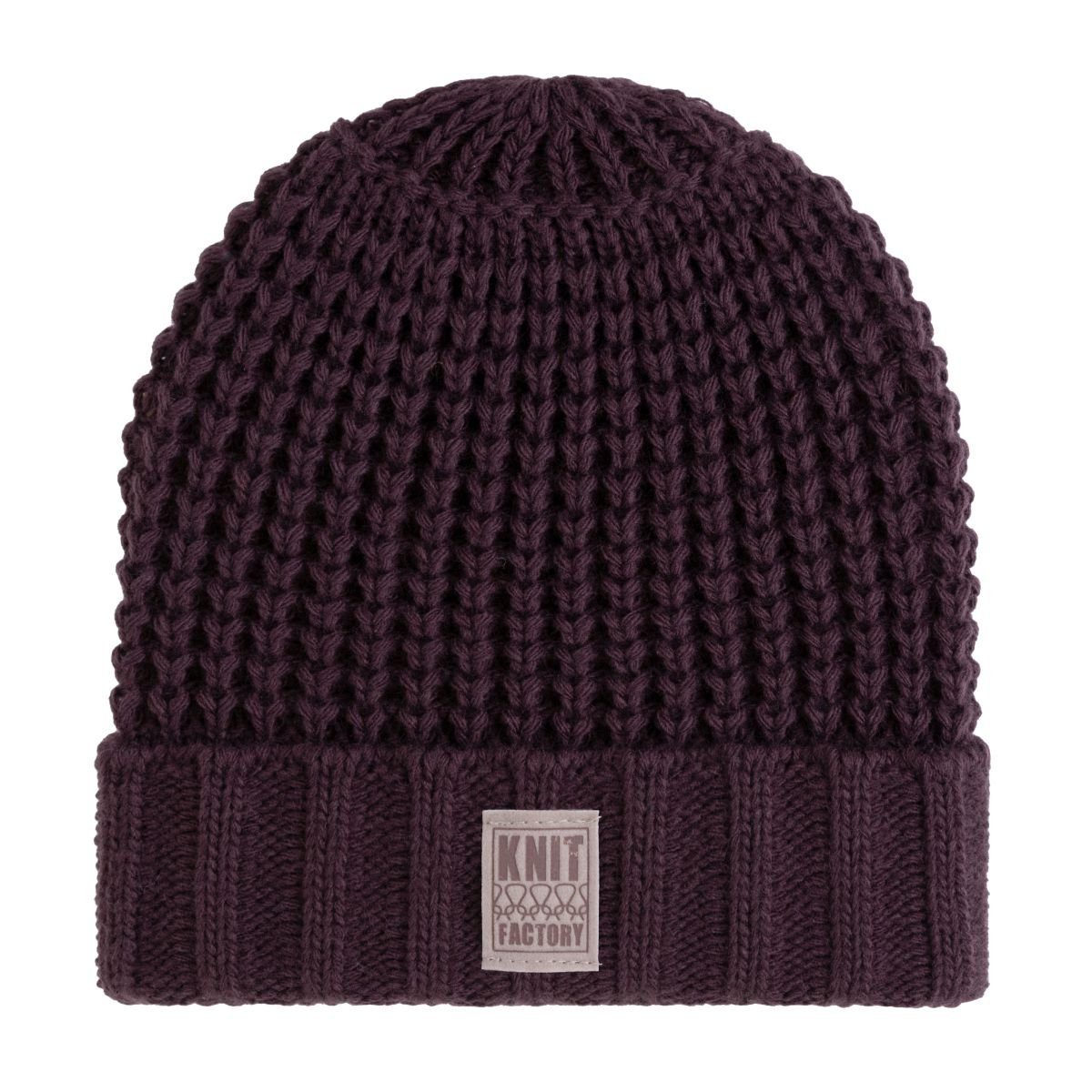 Beliebte Produkte 2024 Knit Factory Strickmütze Robin Mützen 0 (1-St) Lila Kopfbedeckung Wollmütze Hut Glatt Strickmütze Mütze