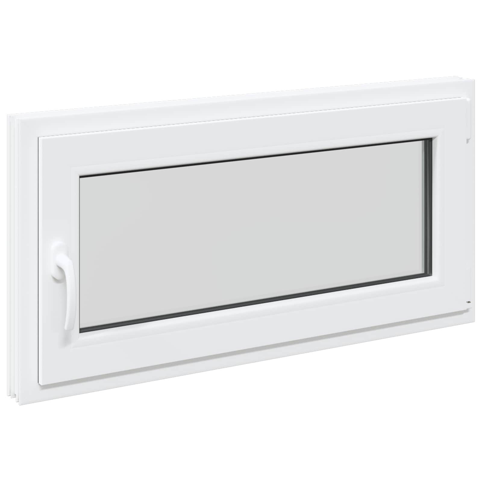 vidaXL Fenster Kellerfenster Innenseite Farbe Weiß RISOR 100 x 50 cm, (1 St)