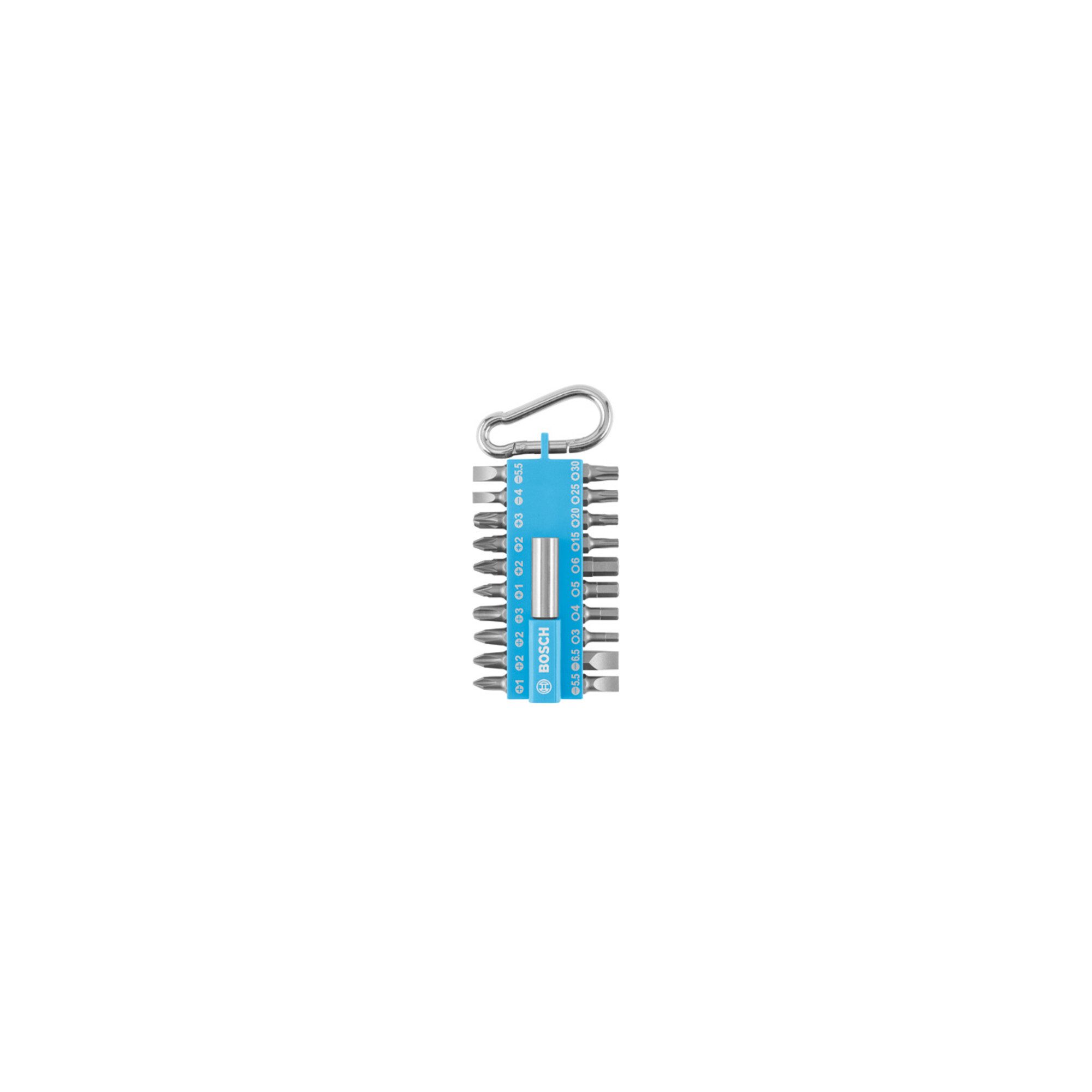 Bosch Professional Bit-Set Bosch 21-teiliges Schrauberbit-Set mit Snap-hook, Hellblau