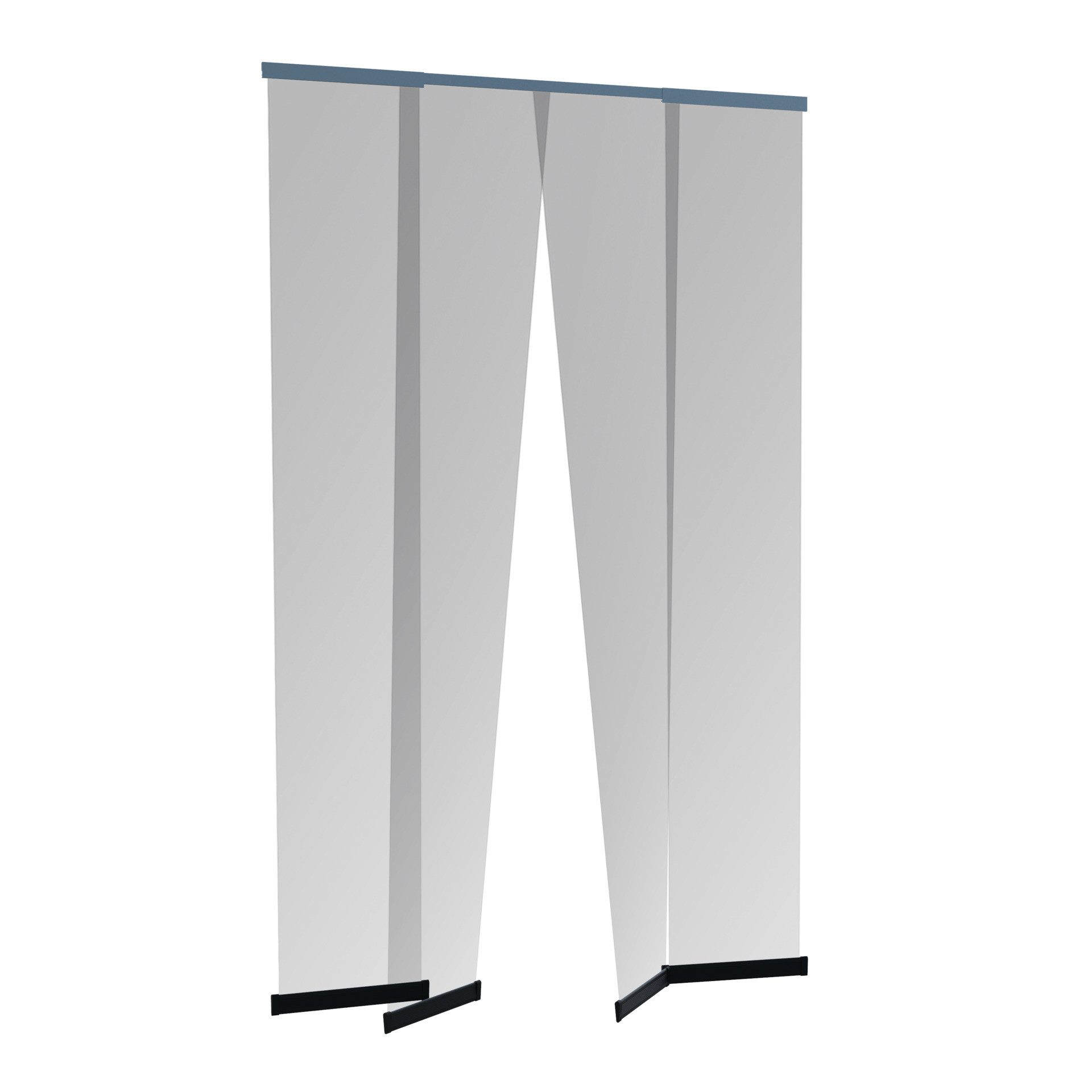 Windhager Insektenschutz-Vorhang Teleskop aus UV-beständigem Polyestergewebe, Fliegengitter Vorhang, Lamellenvorhang, Türvorhang, 120 x 250 cm, anthrazit, ohne bohren