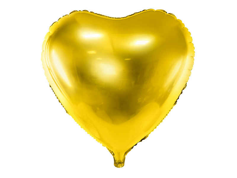 partydeco Folienballon, Folienballon Herz 35cm Gold