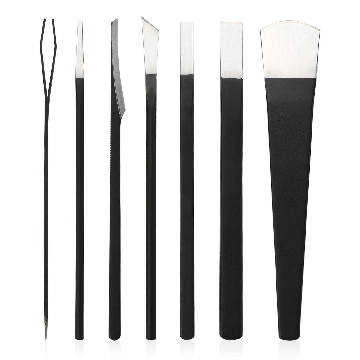 LuxusKollektion Nagelhautmesser Pediküre Messer Set 7tlg. Hoher Manganstahl