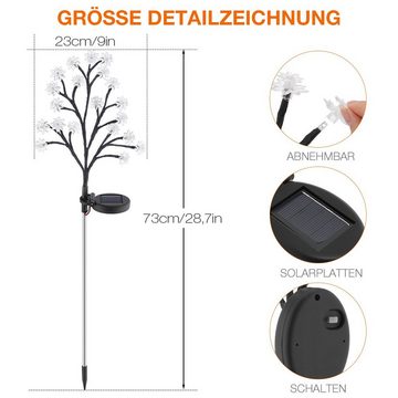 LETGOSPT LED Solarleuchte Solarlampen für Außen Garten, Solarleuchten für Außen Winterfest, LED fest integriert, Bunt, Blumen Farbwechsel 40LED, für Weihnachtsdeko, Halloween deko outdoor