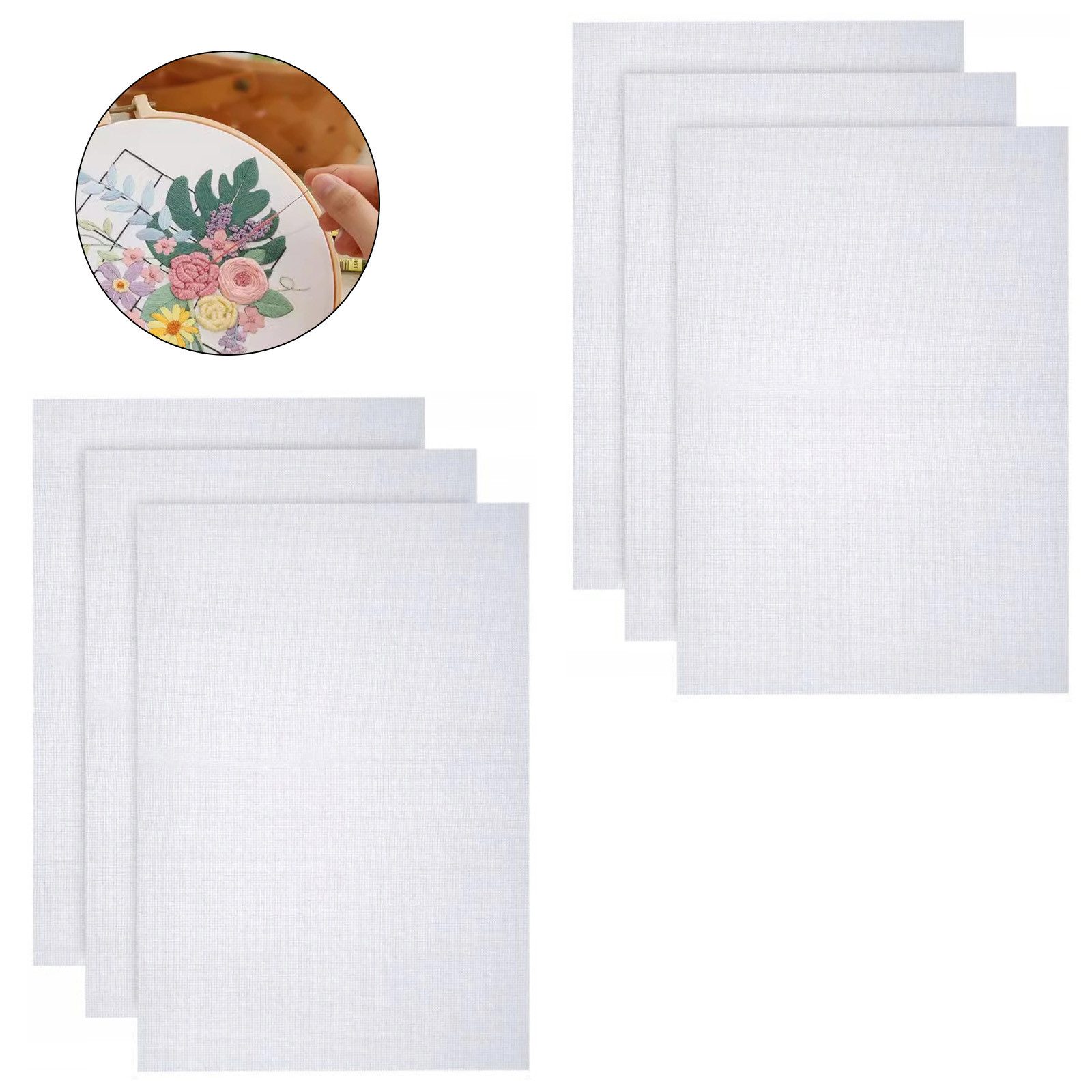 REDOM Stoff 6er Pack Aida-Stoff Weiß Kreuzstich-Stoff, 14 CT 30 × 45 cm für günstig online kaufen