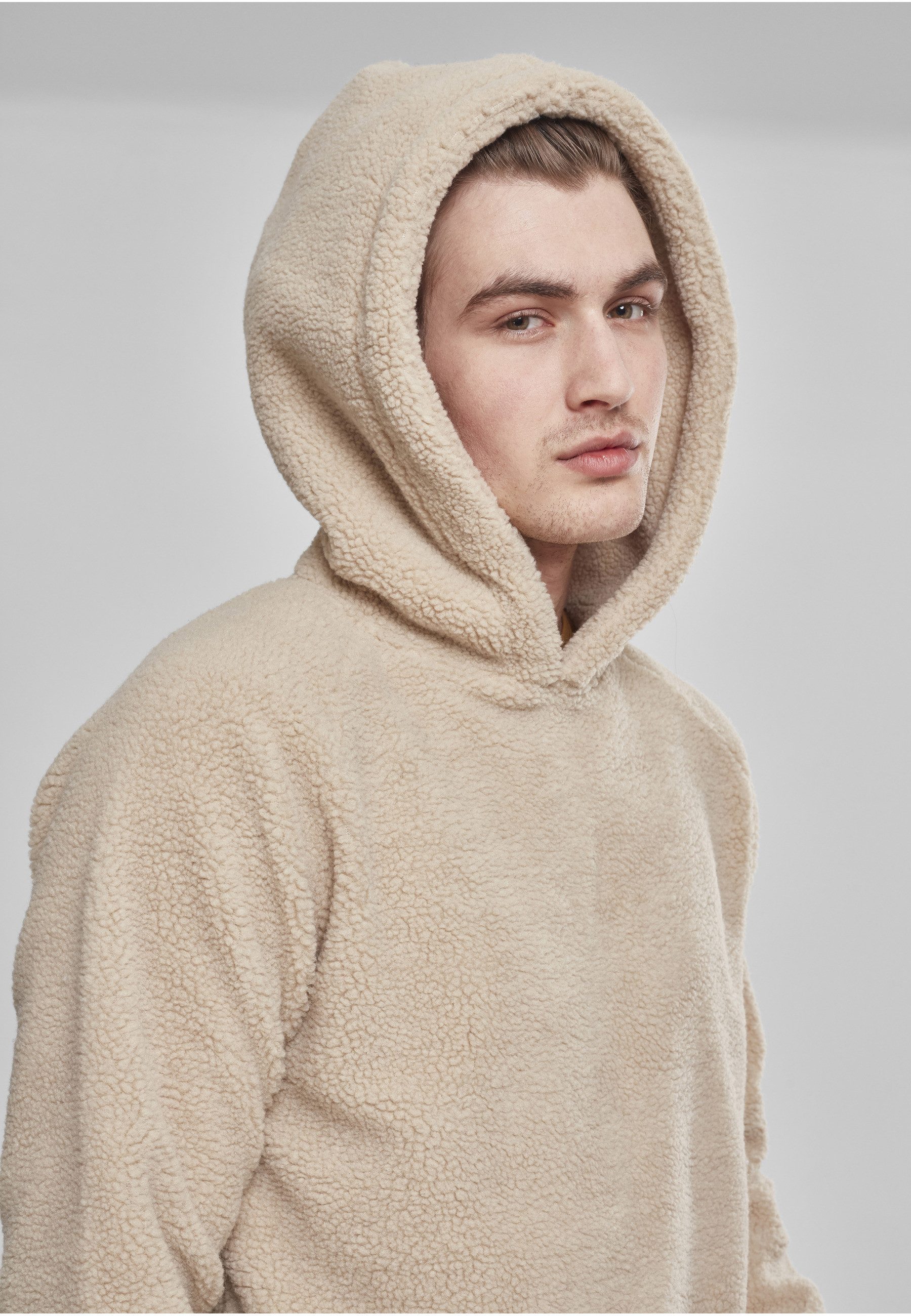 URBAN CLASSICS Rundhalspullover Urban Classics Herren Sherpa Hoody (1-tlg) günstig online kaufen
