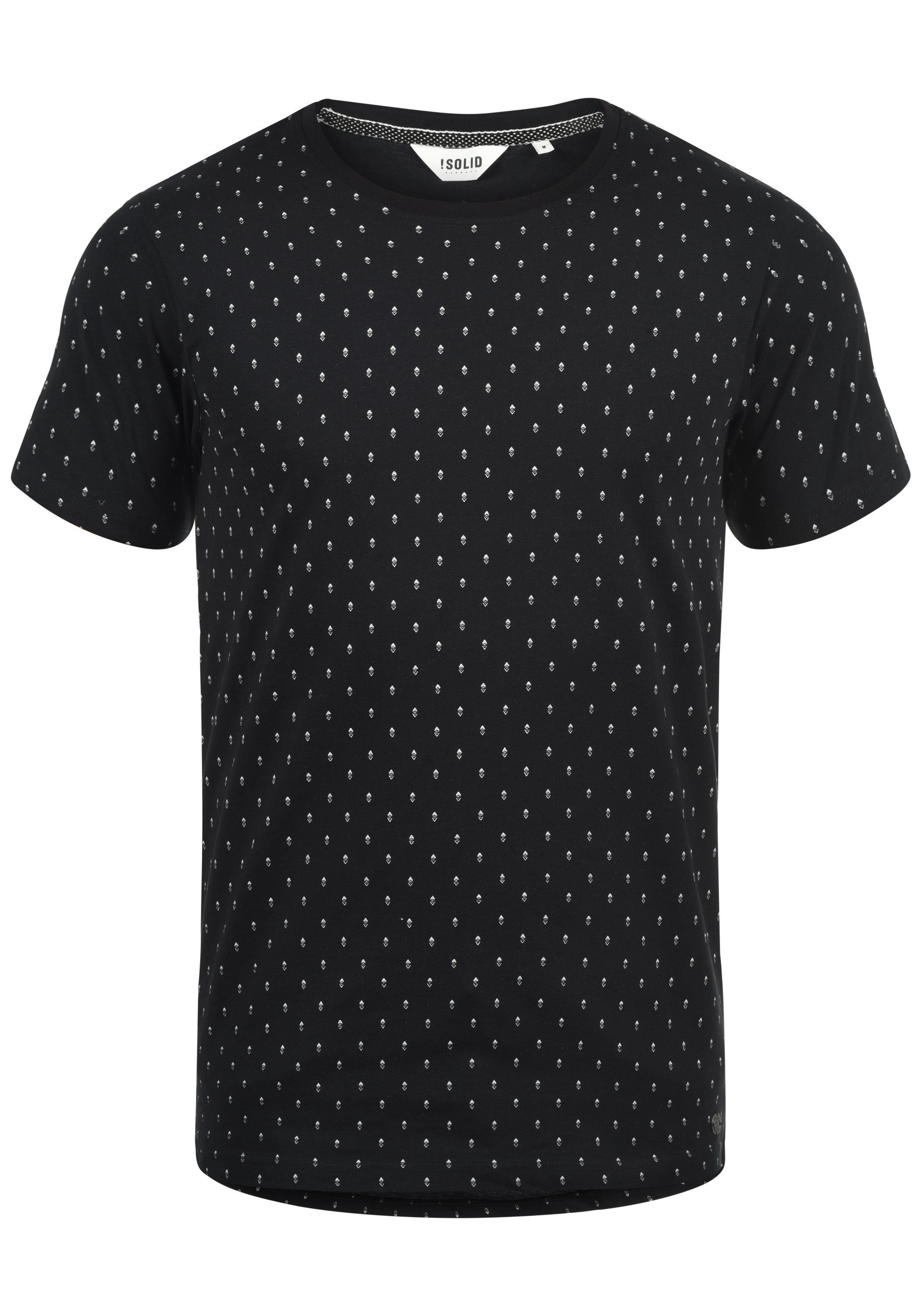 !Solid Rundhalsshirt SDAaron Kurzarmshirt mit All-Over Print Black (9000)