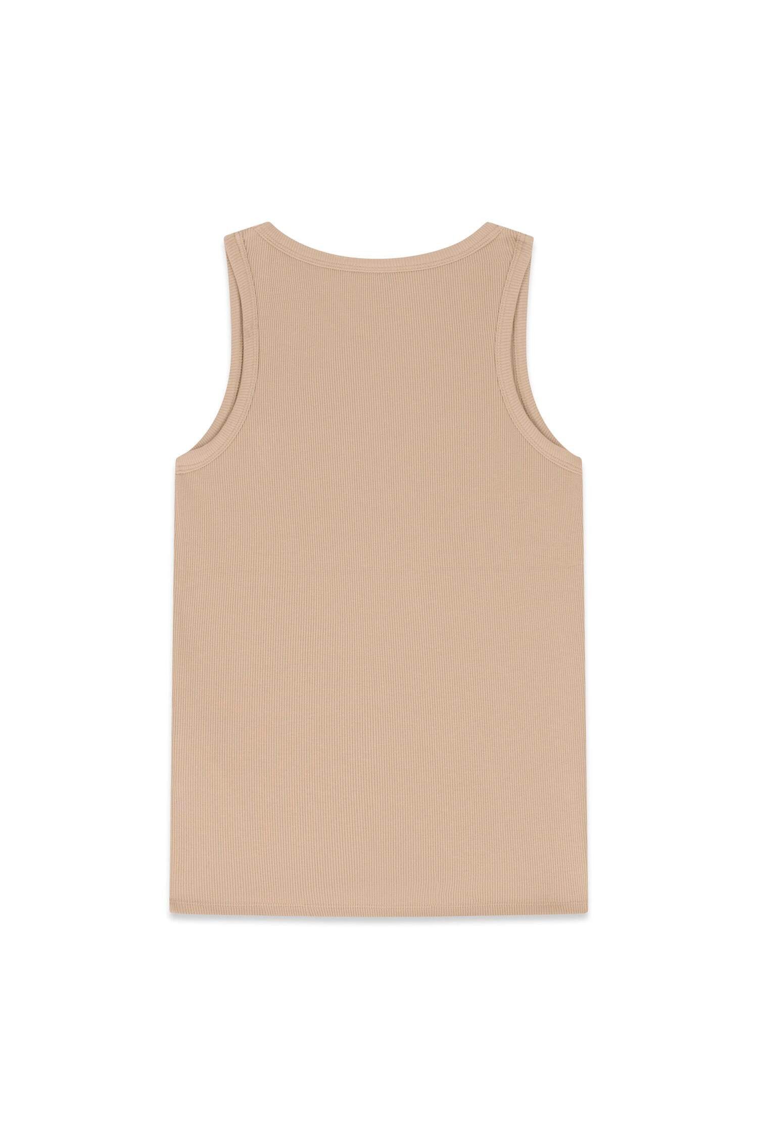 Guess Shirttop - Geripptes Viskose-Top Colette mit Logo-Patch - Damen Tanktop Geripptes Viskose-Top mit Logo-Patch