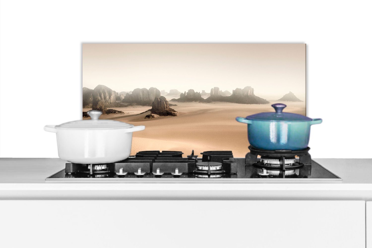 MuchoWow Küchenrückwand Wüste - Felsen - Natur - Sand, (1-tlg), 60x30 cm, Wandschutz, gegen Fett und Schmutzflecken für Küchen