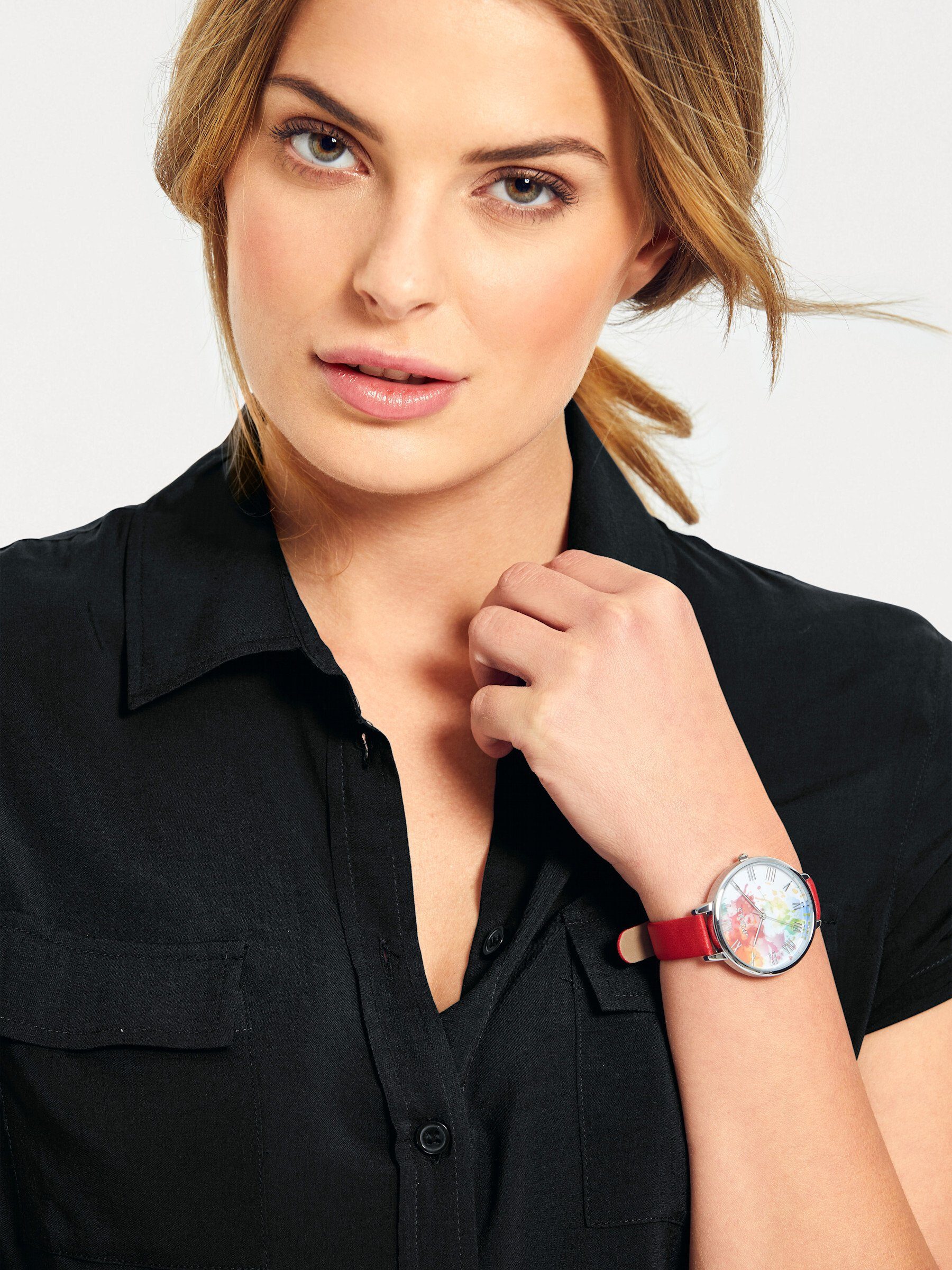 heine Klassische Bluse Kurzarm-Bluse .