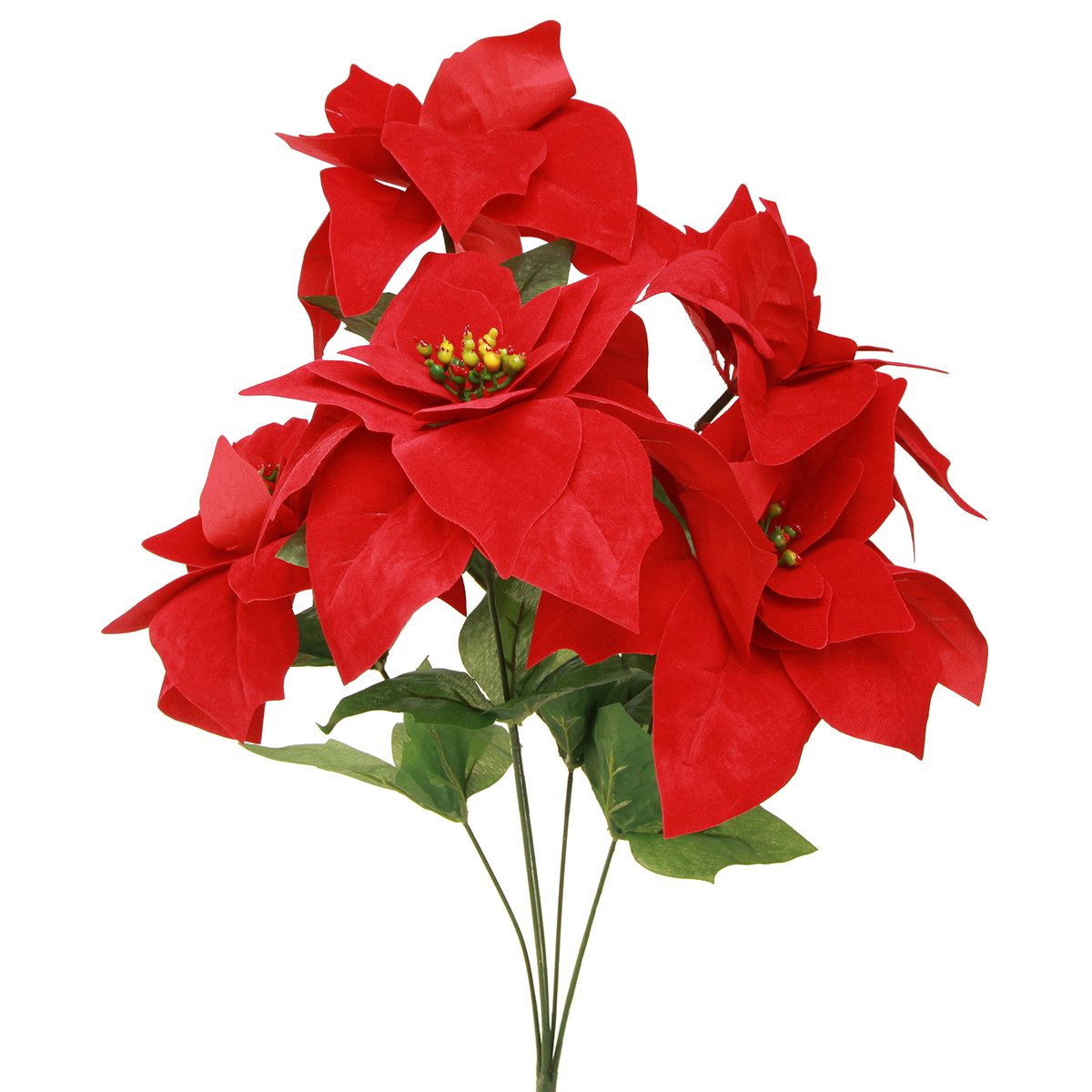 Winterliche Kunstpflanze Weihnachtsstern Christstern Rot Künstlich Deko Blumen Adventsstern