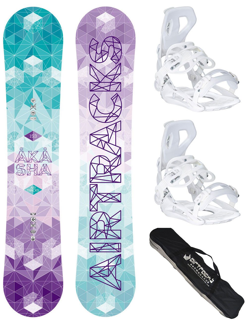 Airtracks Snowboard Damen Snowboard Set Akasha » Mod. 26/27 (3 St., 3er-Pack), Snowboard Akasha + Bindung Master W + Sb Bag / 144 147 150 153 cm