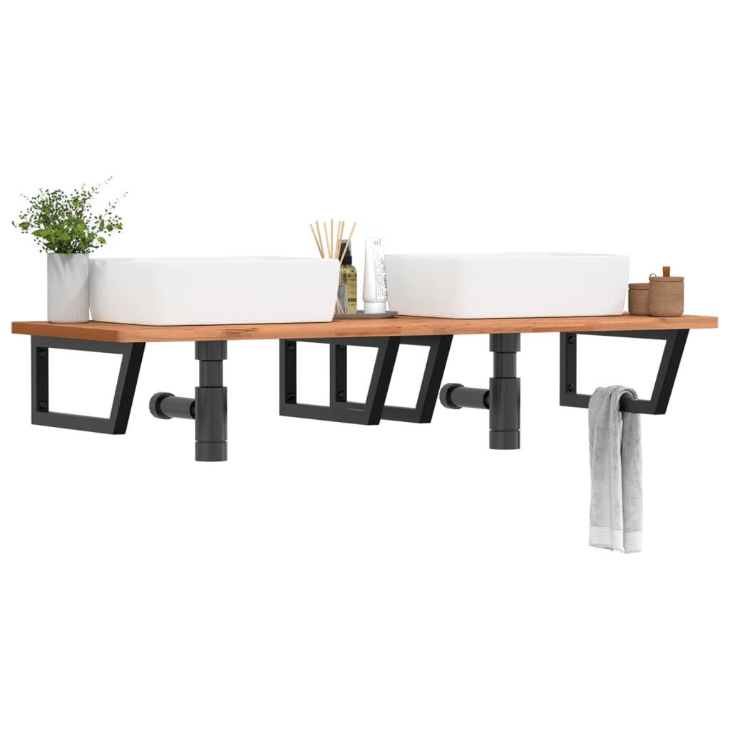 vidaXL Waschtisch 20 x 50 cm Waschtisch-Halterungen 2 Stk Schwarz Trapezförmig Stahl