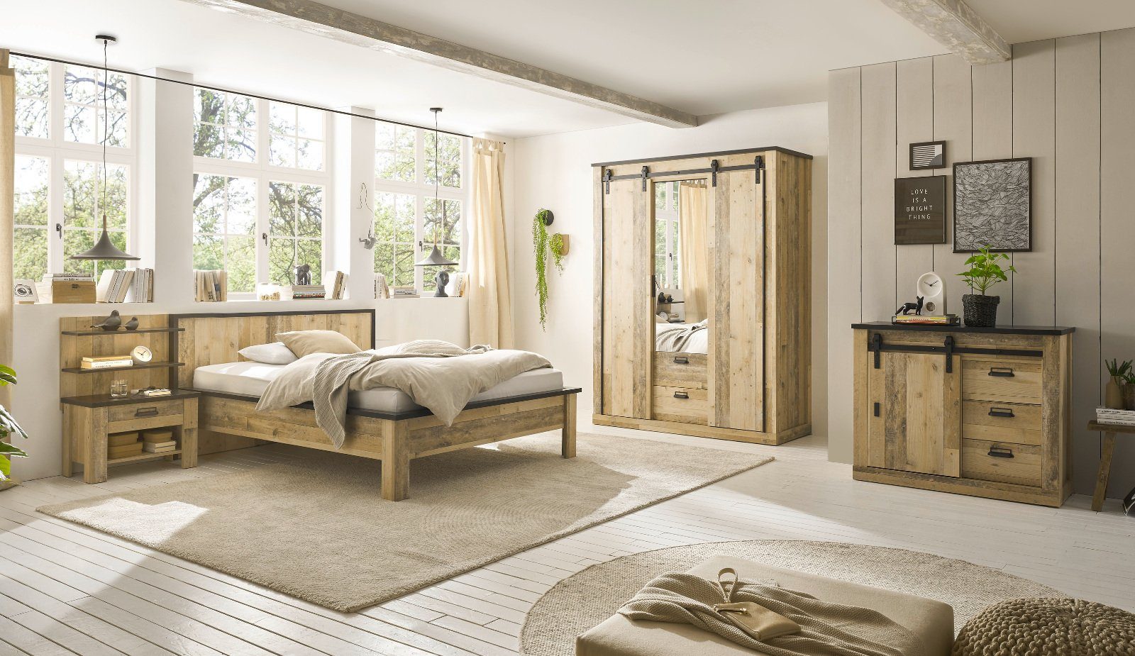Einzelbett Wood in und x 140 höhenverstellbar Liegefläche 200 (Bett Anthrazit, Used Stove Furn.Design cm),