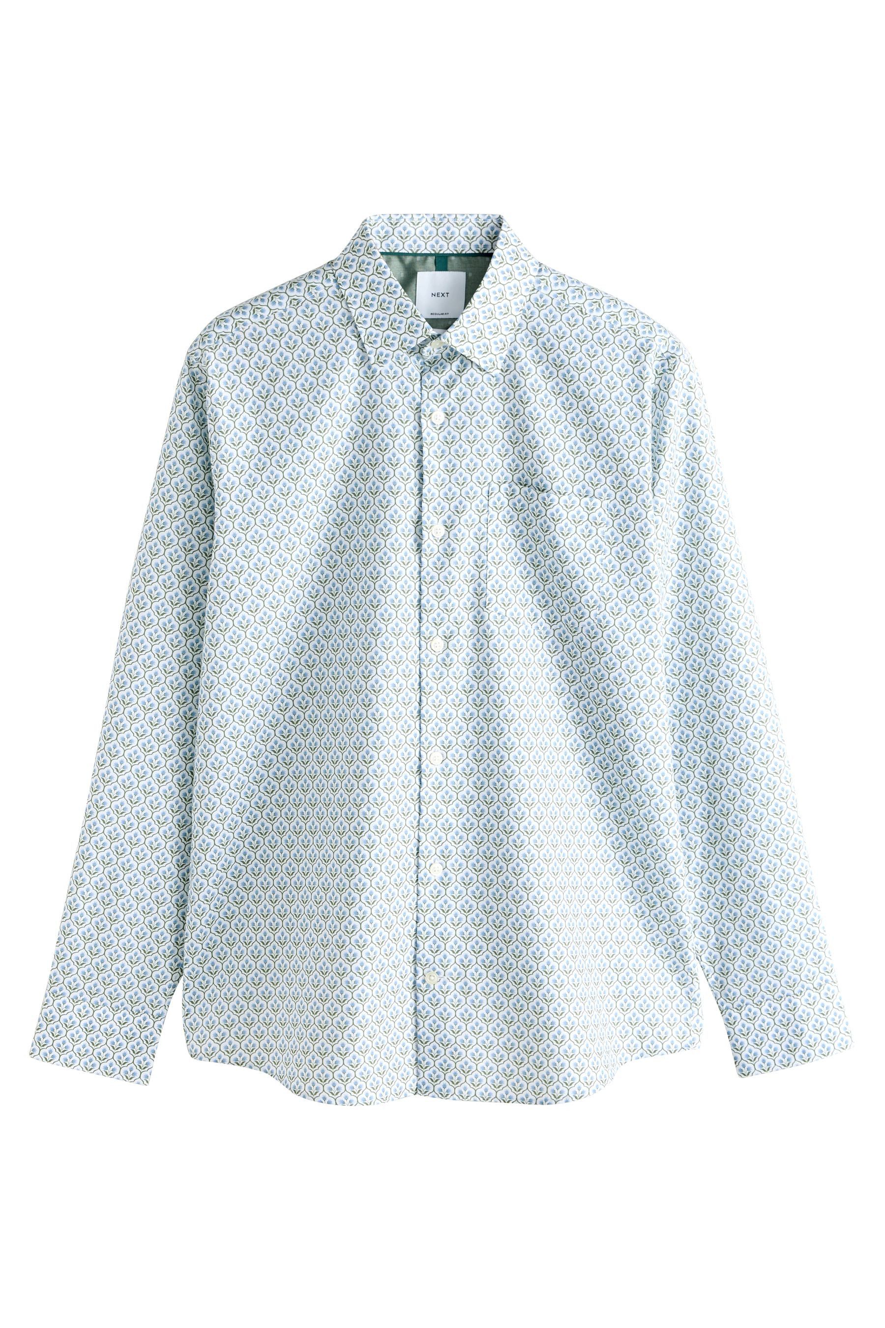 Langarmhemd Regular Fit Langarmhemd mit Print